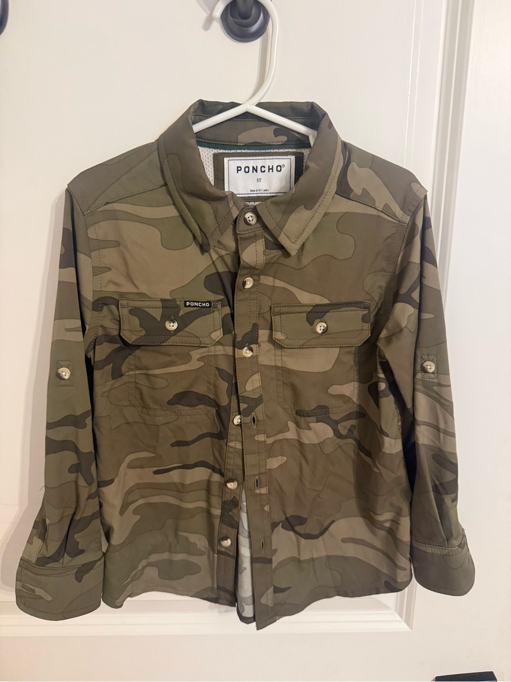 Boy’s Poncho Camo Button-Up Shirt
